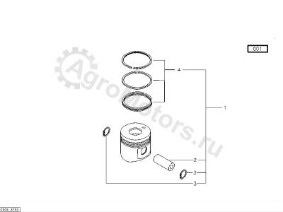 04231966 Поршень в сборе (поршневые кольца, стопор, палец) Вид 2