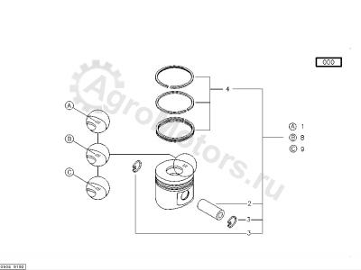 04271219 Поршень в сборе (поршневые кольца, палец, стопор) Вид 1
